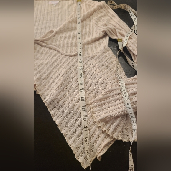 Urban Outfitters Out From Under Flyaway Tie Front Top, Cream, Large - Picture 9 of 10